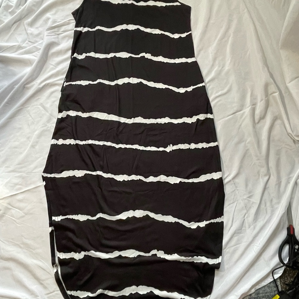 Black and White Striped Dress